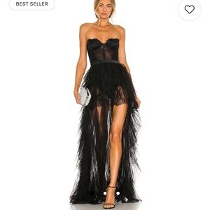For Love and Lemons X Revolve Bustier Gown in Black